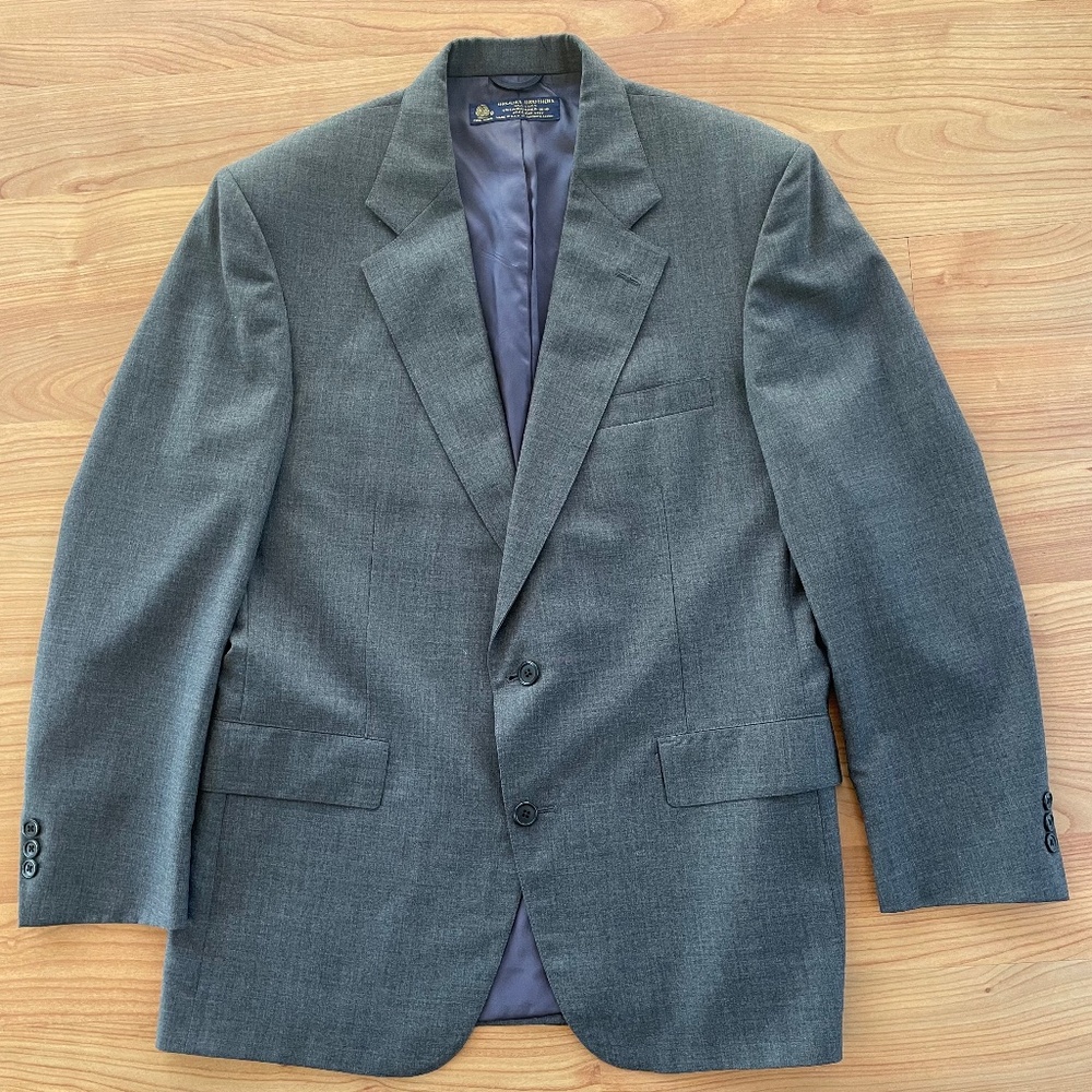 Brooks Brothers 100% Wool men’s suit grey size Large made in USA